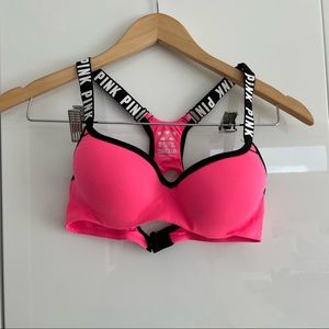 VS Pink Ultimate Push-Up Sports Bra, Size Small